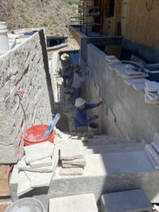 Onsite Customer Using our GTU45XM Blades Cutting Stone-6